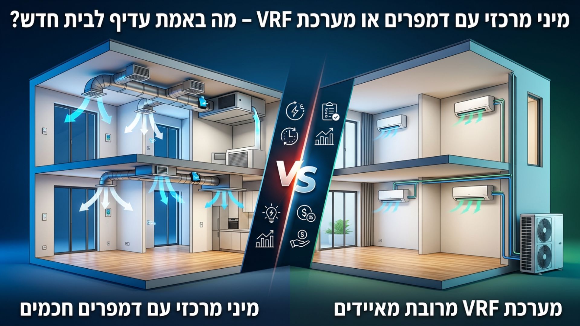 מיני מרכזי עם דמפרים או מערכת VRF