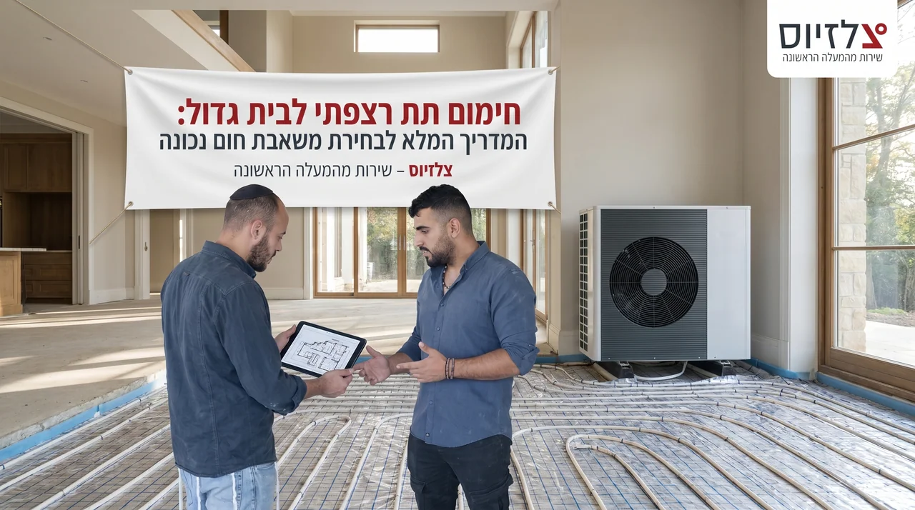 חימום תת רצפתי לבית גדול: המדריך המלא לבחירת משאבת חום נכונה